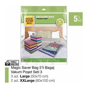 Magic Saver Bag 5'li Bagaj Vakumlu Poşet Seti 3