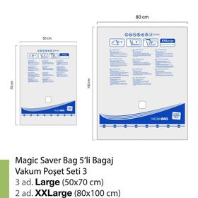 Magic Saver Bag 5'li Bagaj Vakumlu Poşet Seti 3