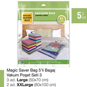 Magic Saver Bag 5'li Bagaj Vakumlu Poşet Seti 3
