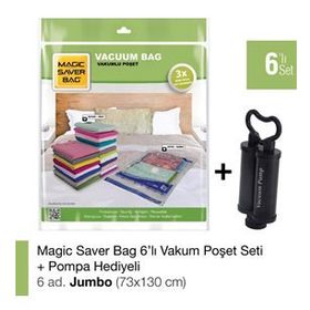 Magic Saver Bag 6'lı Set Jumbo Vakumlu Poşet