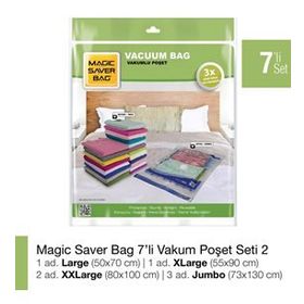 Magic Saver Bag 7'li Vakumlu Poşet Seti 2
