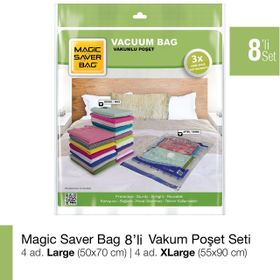 Magic Saver Bag 8'li Evinde Yer Aç Vakumlu Poşet Seti 1