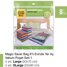 Magic Saver Bag 8'li Evinde Yer Aç Vakumlu Poşet Seti 1