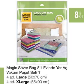 Magic Saver Bag 8'li Evinde Yer Aç Vakumlu Poşet Seti 1