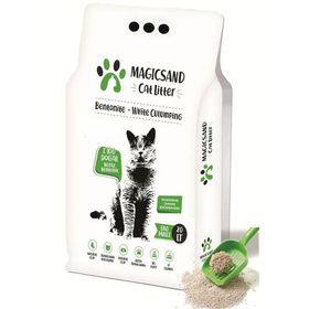 Magicsand 20 lt İnce Taneli Kokusuz Beyaz Bentonit Doğal Kedi Kumu