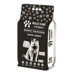 Magicsand 5 lt Gri Aktif Karbonlu İnce Taneli Bentonit Kedi Kumu