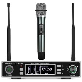 Magicvoice MV-1100E Çift Tunerli Kablosuz 1 El Telsiz UHF Mikrofon