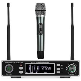Magicvoice MV-1100E Çift Tunerli Kablosuz 1 El Telsiz UHF Mikrofon