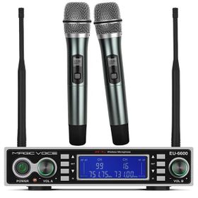 Magicvoice MV-1200EE Çift Tunerli Kablosuz 2 El Telsiz UHF Mikrofon