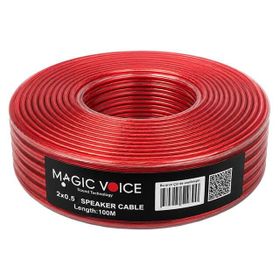 Magicvoice Mv-29553 2X0.50 mm Siyah Şeffaf Kırmızı Çizgili 100 mt Cca Hoparlör Kablosu