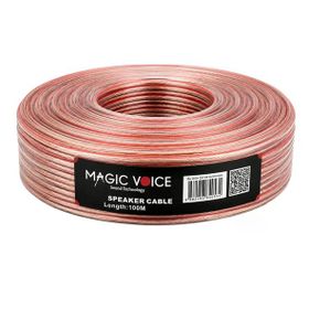 Magicvoice Mv-29556 2x0.50 mm Şeffaf Kırmızı Çizgili 100 mt Cca Hoparlör Kablosu