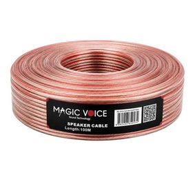 Magicvoice Mv-29556 2x0.50 mm Şeffaf Kırmızı Çizgili 100 mt Cca Hoparlör Kablosu