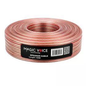 Magicvoice Mv-29556 2x0.50 mm Şeffaf Kırmızı Çizgili 100 mt Cca Hoparlör Kablosu