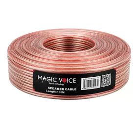 Magicvoice Mv-29556 2x0.50 mm Şeffaf Kırmızı Çizgili 100 mt Cca Hoparlör Kablosu