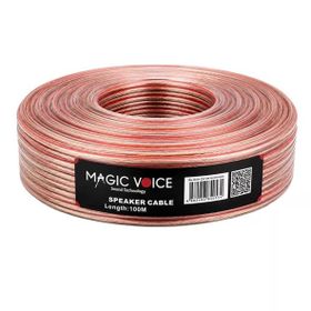 Magicvoice Mv-29556 2x0.50 mm Şeffaf Kırmızı Çizgili 100 mt Cca Hoparlör Kablosu