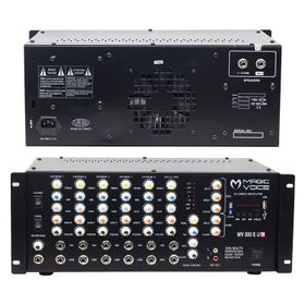 Magicvoice MV-300EF-TR 300 W 6 Mikrofon Girişli USB-Bluetooth Destekli Trafolu Mixer Anfi