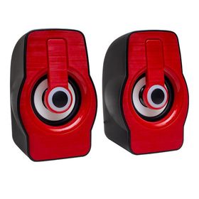 Magicvoice MV-4941 2.0 Multimedia RGB Işıklı 3W Siyah Kırmızı 2 USB Hoparlör