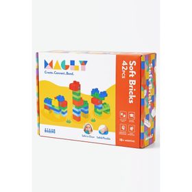 Magly Soft Bricks Yumuşak 42 Parça Renkli Yapı Blokları