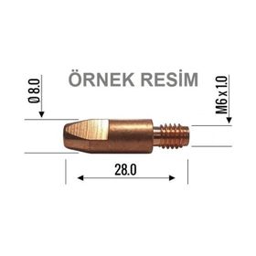 Magmaweld M6X1 2mm Kaynak Kontak Meme Ucu