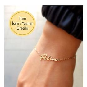 MaGümüş 14 Ayar Altın İsim Bileklik