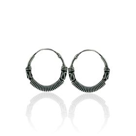 MaGümüş 925 Gümüş İthal Kalite Oksitli Yay Tasarım Unisex Küpe