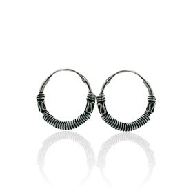 MaGümüş 925 Gümüş İthal Kalite Oksitli Yay Tasarım Unisex Küpe