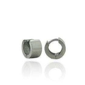 MaGümüş 925 Gümüş Küçük Kalın Düz Unisex Erkek Küpe