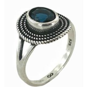 MaGümüş 925 Gümüş Minik Safir Taş Günlük Otantik Kadın Yüzük