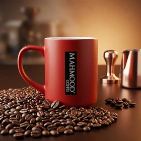 Mahmood Coffee Kırmızı Mottolu Porselen Kupa