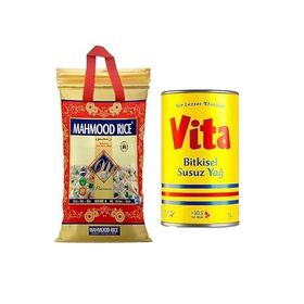 Mahmood Rice 4 kg 1121 Basmati Pirinç + 1 lt Vita Bitkisel Susuz Yağ