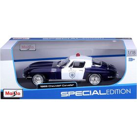 Maisto 1:18 1965 Chevrolet Corvette Police Model Araba