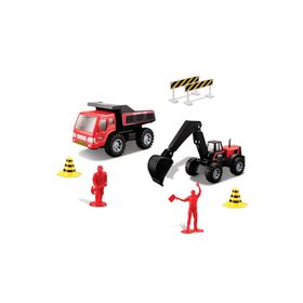 Maisto MAY/22326-2 İnşaat Araçları Kamyon Ve Kepçe İnşaat Seti Kırmızı Model Araç