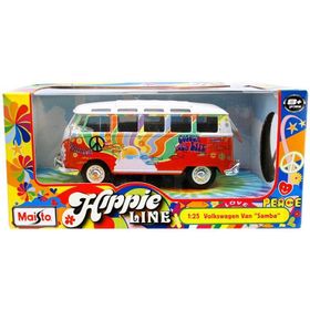 Maisto Volkswagen Van Samba Hippie Line 1:25 Kırmızı Model Araba