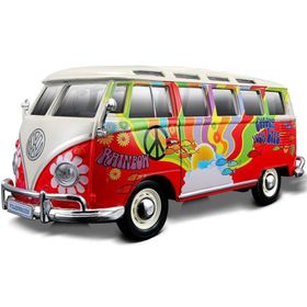 Maisto Volkswagen Van Samba Hippie Line 1:25 Kırmızı Model Araba