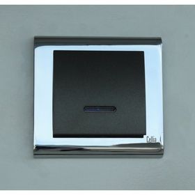 Makel Cellia Işıklı Anahtar Füme Krom Çerçeve Kapak
