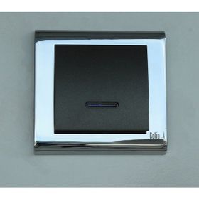 Makel Cellia Işıklı Anahtar Füme Krom Çerçeve Kapak