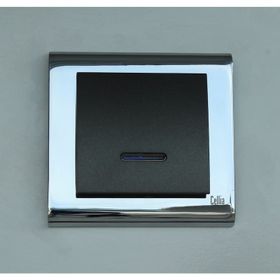 Makel Cellia Işıklı Anahtar Füme Krom Çerçeve Kapak