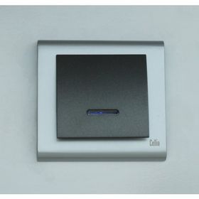 Makel Cellia Işıklı Anahtar Füme Mat Krom Çerçeve Kapak
