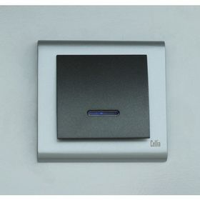 Makel Cellia Işıklı Anahtar Füme Mat Krom Çerçeve Kapak