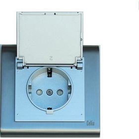 Makel Cellia Kapaklı Gümüş Kapak Saten Çerçeve Topraklı Priz
