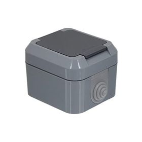 Makel IP44 Gri Nemliyer Tek Kapaklı Topraklı Priz