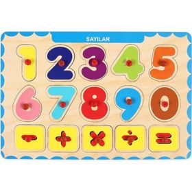 Maketçiniz 20x29x5 cm Ahşap Tutmalı Eğitici Yapboz Sayılar
