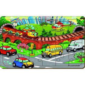 Maketçiniz PRS-1112 Taşıtlar 24 Parça Ahşap Puzzle