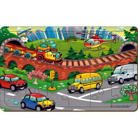Maketçiniz PRS-1112 Taşıtlar 24 Parça Ahşap Puzzle