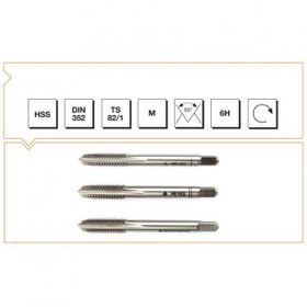 Makina Takım B00100040800 Hss Dın 352 8 mm 3 Adet Ters Vidalı Klavuz