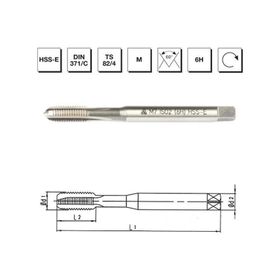 Makina Takım B00105720600 DIN-371/C M6 HSS-E Metrik Normal Vidalı Düz Kanallı Makina Kılavuzu