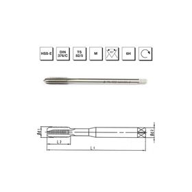 Makina Takım B00105781800 DIN-376/C M18 HSS-E Metrik Normal Vidalı Düz Kanallı Makina Kılavuzu