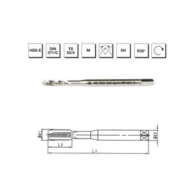 Makina Takım B00105790133 DIN-371/C M3 HSS-E Metrik Normal Vidalı Helis Kanallı Makina Kılavuzu