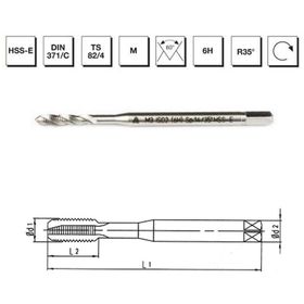 Makina Takım B00105790133 DIN-371/C M3 HSS-E Metrik Normal Vidalı Helis Kanallı Makina Kılavuzu