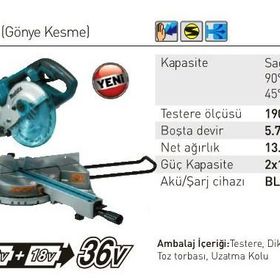 Makita DLS714RT2 2x5.0 AH Akülü Gönye Kesme Makinesi